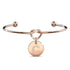 Fancy Alphabet Letter Initial Bangle in Rose Gold -A